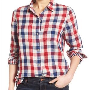 Madewell Ex-boyfriend shirt in Emmett plaid.  XS